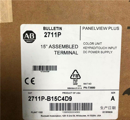 24vdc Hmi Display Touch Screen Allen Bradley 2711p-B15c4d9 Panelview Plus 6 1500 Assembled Terminal