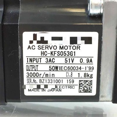 Mitsubishi HC-KFS053G1 AC Servo Motor 3AC 51V 0.9A 3000R/MIN NEW