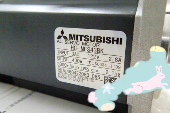 Mitsubishi HC-MFS43BK AC Servo Motor 3AC 2.8A 122V 3000RPM 400W NEW