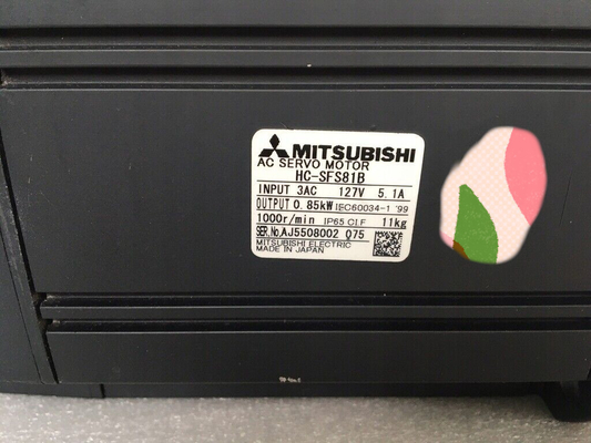 Mitsubishi HC-SFS81B AC Servo Motor 3 PHASE 5.1A 127V 1000RPM NEW