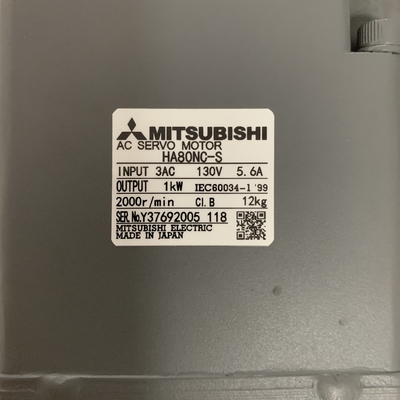 Mitsubishi HA80NC-S 0HE25K-6 AC Servo Motor 3 PHASE 1KW 130V 2000RPM 5.6A CIB NEW AND ORIGINAL GOOD PRICE