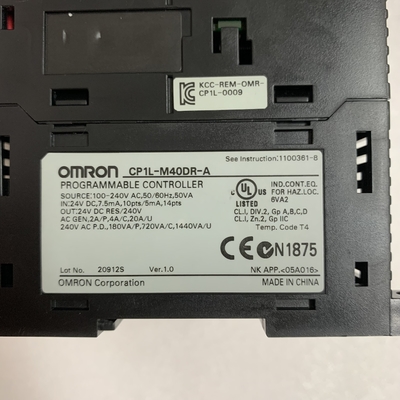 OMRON CP1L-M40DR-A CPU MODULE 16 RELAY INPUT CHASSIS/DIN RAIL MOUNT