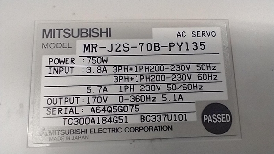 Mitsubishi MR-J2S-70B-PY135 AC SERVO AMPLIFIER 750W 3.8/5.7A NEW