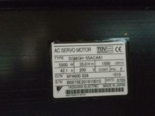 Yaskawa SGMGH-55ACA61 AC SERVO MOTOR 5.5KW 200V 1500RPM 42.1A NEW