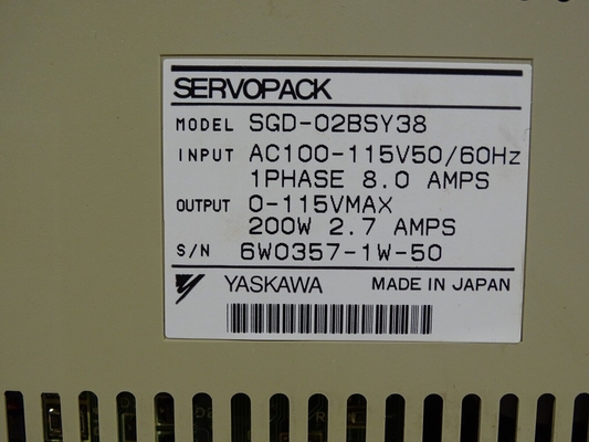 Yaskawa SGD-02AH AC SERVO AMPLIFIER 200-230V 4A 50/60HZ NEW