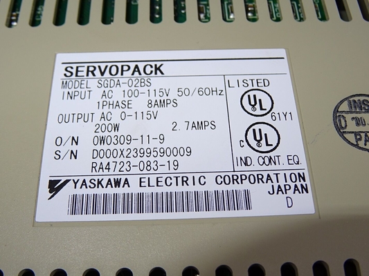 Yaskawa SGDA-02BS AC SERVO AMPLIFIER 100-115V 8/2.7A 50/60HZ NEW