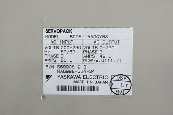 Yaskawa SGDB-1AADGY68 AC SERVO AMPLIFIER 200-230V 60A 9KW 50/60HZ NEW