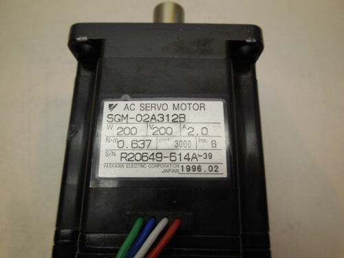 Yaskawa SGM-02A312B AC SERVO MOTOR 200W 200V 2A 3000RPM 1 YEAR NEW
