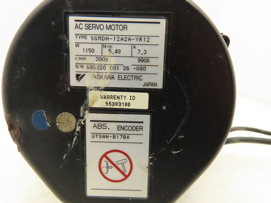Yaskawa SGMDH-12A2A-YR12 AC SERVO MOTOR 7.3A 1150W 2000RPM NEW