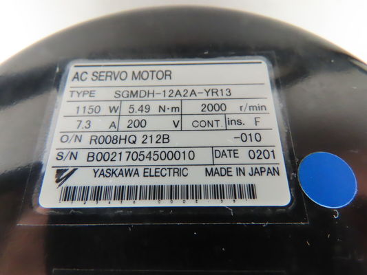 Yaskawa SGMDH-12A2A-YR13 AC SERVO MOTOR 7.3A 1150W 2000RPM NEW