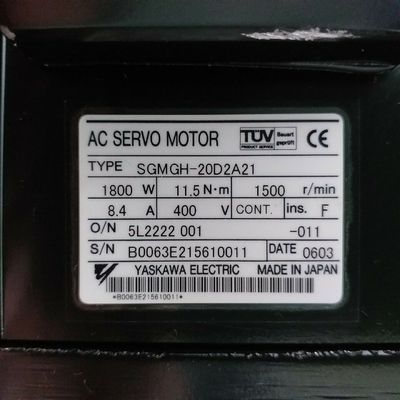 Yaskawa SGMGH-20D2A21 AC Servo Motor 8.4A 1.8KW 1500RPM 400V NEW
