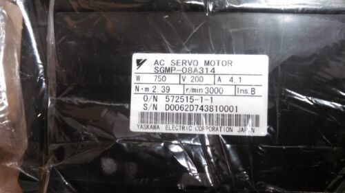 Yaskawa SGMP-08A314 AC SERVO MOTOR 4.1A 750W 3000RPM 200V NEW