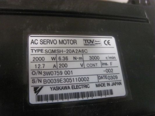 Yaskawa SGMSH-20A2A6C AC SERVO MOTOR 2KW 3000RPM 200V 12.7A NEW