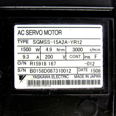 Yaskawa SGMSS-15A2A-FJ11 AC SERVO MOTOR 1.5KW 3000RPM 200V 9.3A NEW