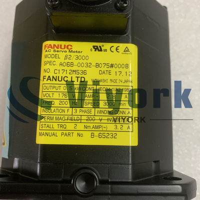 Fanuc A06B-0032-B075#0008 AC SERVO MOTOR 2.8AMP 3PH 200-230V 3000RPM NEW