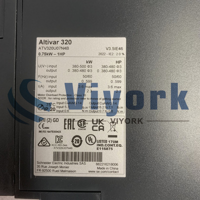 Schneider ATV320U07N4B DRIVE ALTIVAR 320 SERIES VARIABLE SPEED NEW