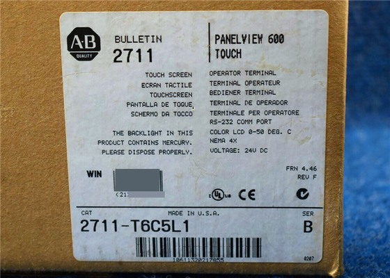 Allen Bradley 2711-T6C5L1 /B 2711T6C5L1 	HMI Touch Screen PanelView 600 Color, RS-232 (DH-48)