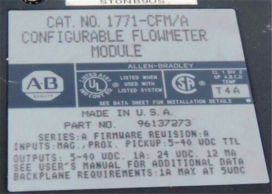 Allen Bradley 1771-CFMK / C 1771- CFM Configurable Flowmeter Module