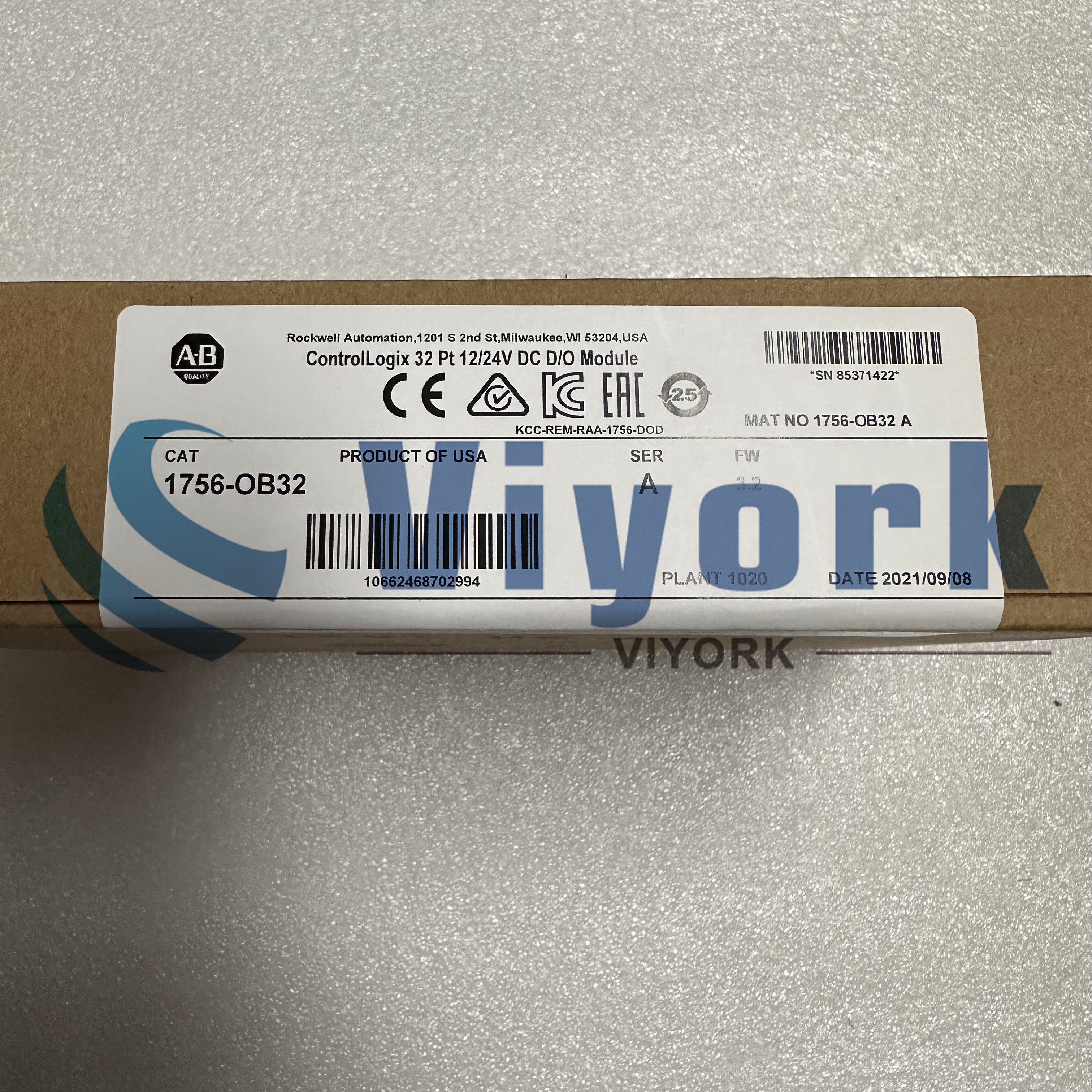 ALLEN BRADLEY 1756-OB32 I/O MODULE CONTROLLOGIX DIGITAL OUTPUT 32 ...