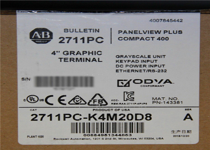 Surplus SEALED Allen Bradley 2711PC-K4M20D8 Ser A Panelview Plus ...